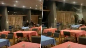 Sistema frontal: Video capta momento en que ventanal de restaurante explota sobre dos personas en Los Andes