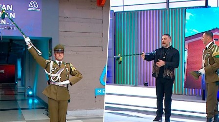 Tambor mayor de Carabineros sorprende con adelanto de la Parada Militar y le enseña movimientos a Neme