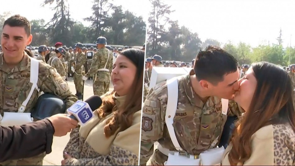 'Estoy orgullosa': La tierna historia de amor de un soldado y su polola en ensayos de la Parada Militar