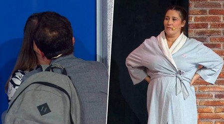 Los besos de "Toto" Acuña que sorprendieron a Belén Mora en presentación de El Muro en la Teletón