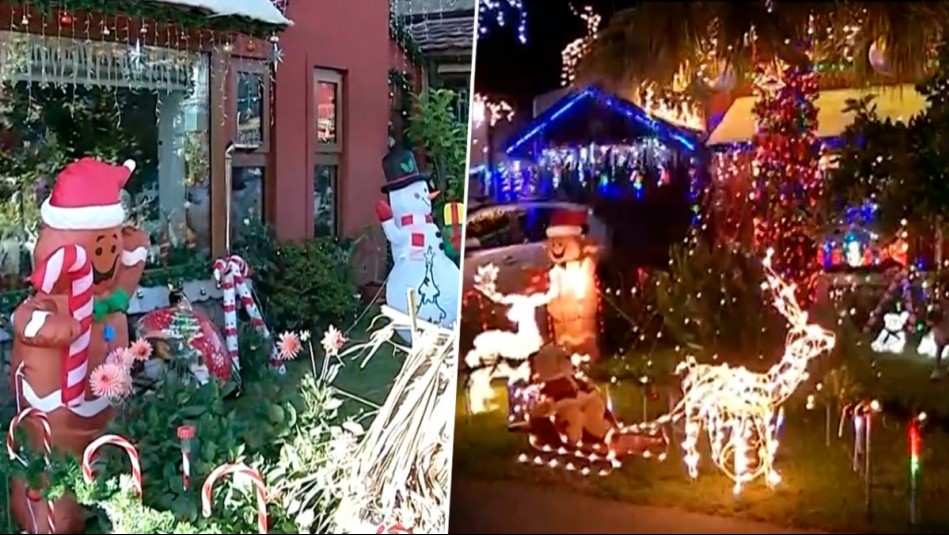 La espectacular decoración navideña de pasaje en Talcahuano: Vecinos adornan desde los patios hasta los techos