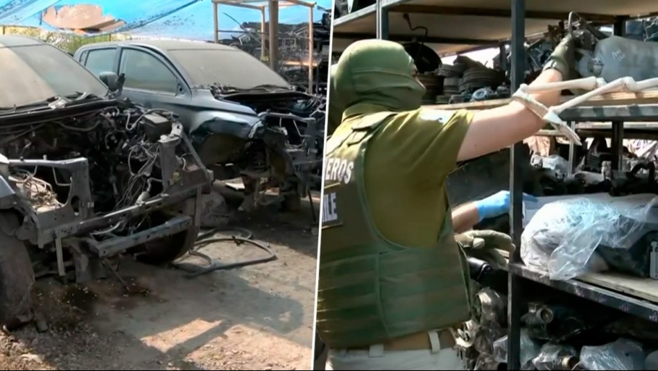 Hallan decenas de autos robados en galpón en La Pintana: Policía siguió GPS de vehículo de víctima de asalto