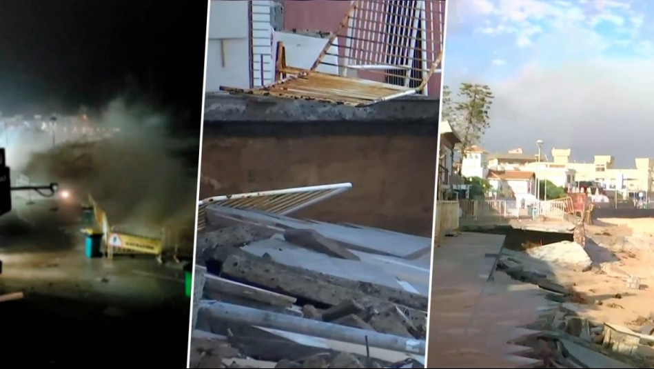 Marejadas provocan gran socavón en paseo peatonal de Algarrobo: 5 metros de infraestructura fueron destruidos