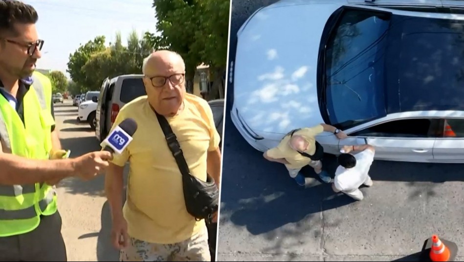 No se quería bajar de su auto tras ser sorprendido con la revisión técnica vencida: Llegó su padre y lo 'retó'