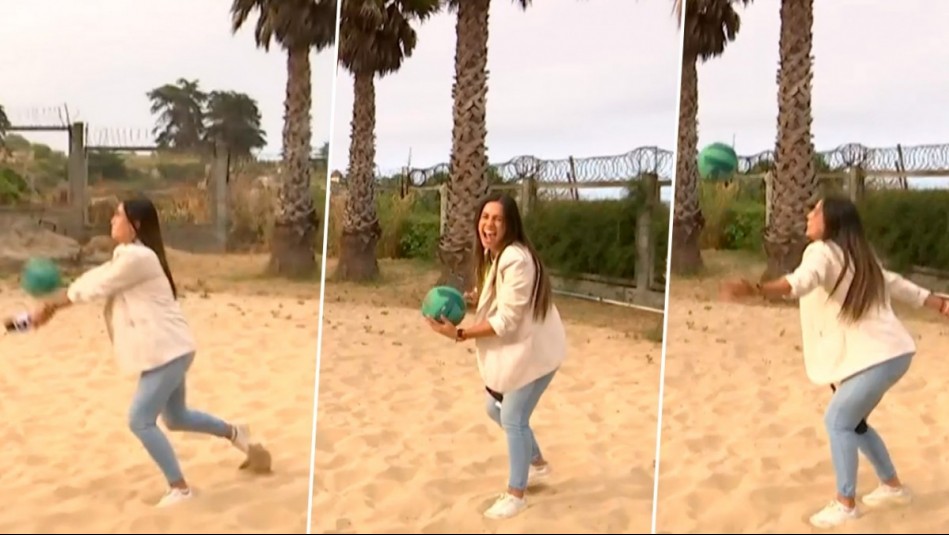 ¿Será familiar de los primos Grimalt? Antonia Kohler asombra en vivo con oculto talento para el voleibol playa