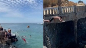Pese a advertencias de marejadas: Irresponsables se tiran 'piqueros' en zonas rocosas