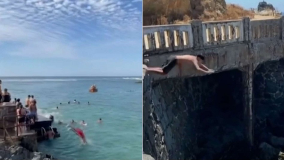 Pese a advertencias de marejadas: Irresponsables se tiran 'piqueros' en zonas rocosas