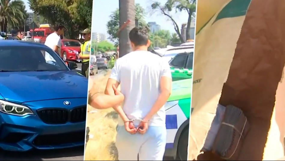 Iba fumando marihuana, sin placa patente y con casi $3 millones en efectivo: Conductor es detenido en La Reina