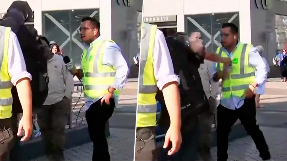 '¡Tranquilo!': Sujeto golpea micrófono e insulta en vivo a periodista Danilo Villegas durante fiscalización