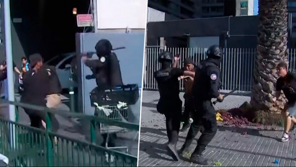 Video muestra violenta agresión de comerciantes ambulantes a inspectores municipales en Estación Central