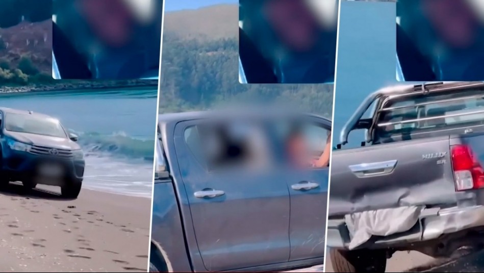 Indignación por conductor que ingresó con camioneta a playa en Lota: Tenía las patentes tapadas