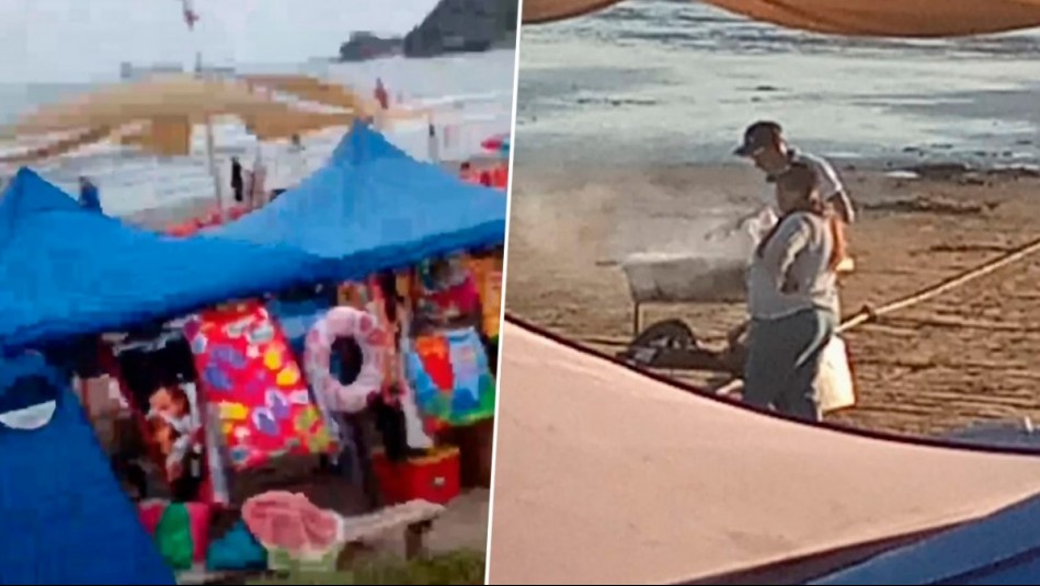 Ambulantes instalan toldos azules y parrillas en plena playa de Ventanas: Acusan que alcalde entregó permisos