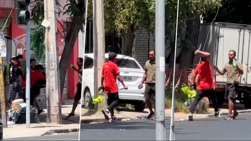 Captan violenta pelea con cuchillos entre estacionadores ilegales de autos en Barrio Franklin
