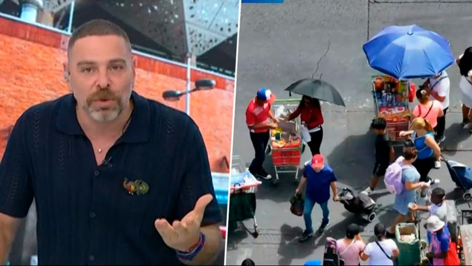 Neme se enfurece por comercio ambulante en Mapocho: '¿Con qué derecho ponen una cocina y un paraguas gigante?'