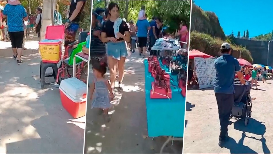 Hasta en los pies de la misma cascada: Ambulantes invaden los Saltos del Laja con venta de sushi y joyas