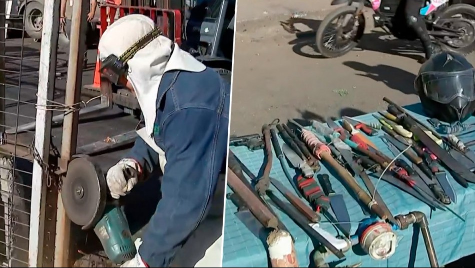 Demuelen 'rucos VIP' en Lo Valledor: Encontraron machetes, cuchillos y bates