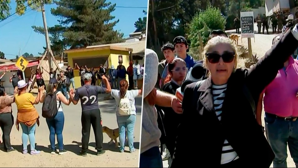 Tomados de las manos y haciendo una ronda: La extraña protesta de pobladores desalojados en Viña del Mar
