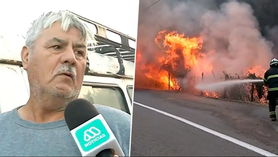 'Perdí 18 hectáreas': El dramático testimonio de vecino que salvó de milagro su casa de incendios forestales