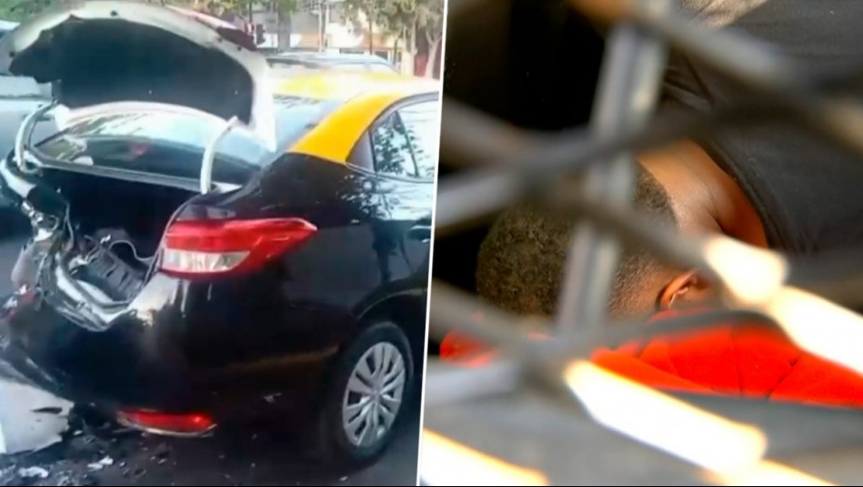 Persecución a motochorro termina con accidente de tránsito en Providencia: Chocó a un taxi