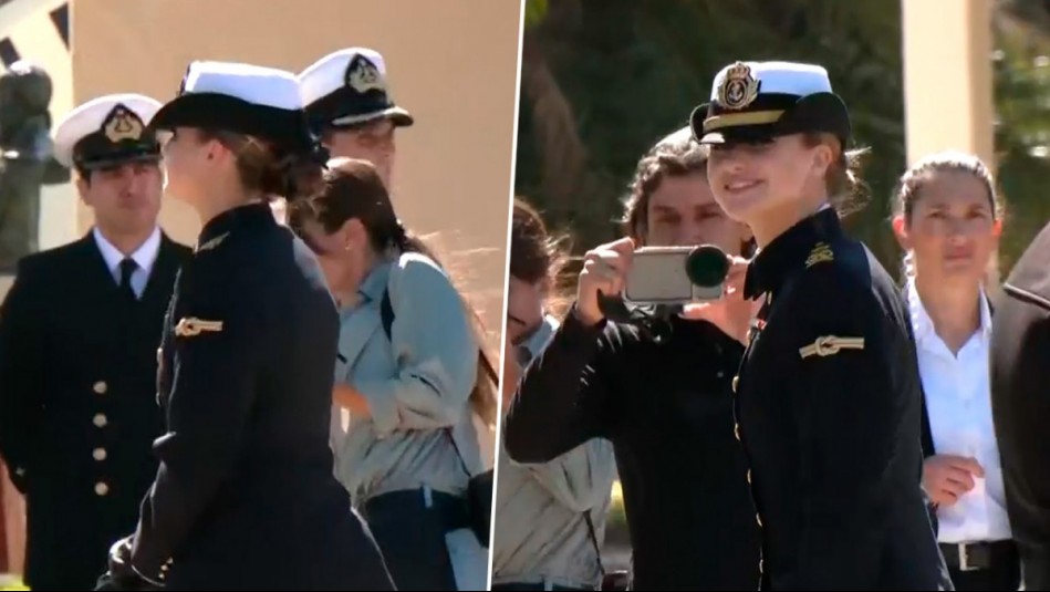 Sonrió a la cámara de Mucho Gusto: Así fue la llegada de la princesa Leonor a Escuela Naval Arturo Prat