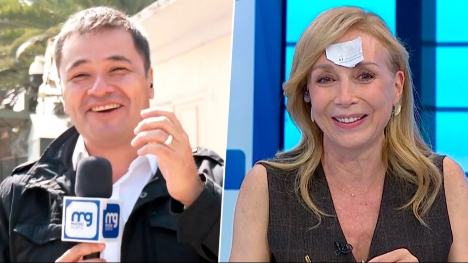 Karen Doggenweiler bromea con ataque de hipo de periodista en vivo: Terminó con papel en la frente