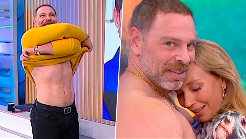 Neme se descontrola y termina sin polera en pleno matinal: Recreó osada escena de JLO con famoso actor