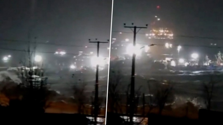 Videos captan potentes marejadas que se produjeron en Punta Arenas durante paso de sistema frontal