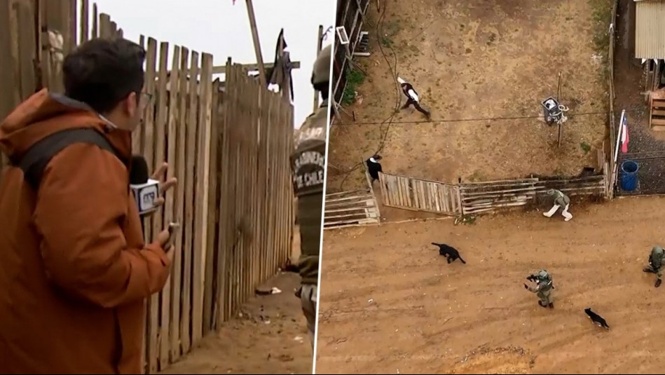 Carabineros y equipo de Mucho Gusto son atacados con piedras durante operativo en 'megatoma' de San Antonio