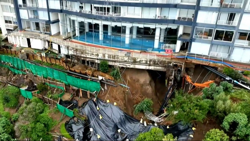 Alarma por reactivación de socavón en edificio en Reñaca: Lluvias seguirán en la zona en las próximas horas