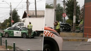 Patrulla de Carabineros choca con camión en Lo Prado: Persecución a motochorro empezó en Estación Central