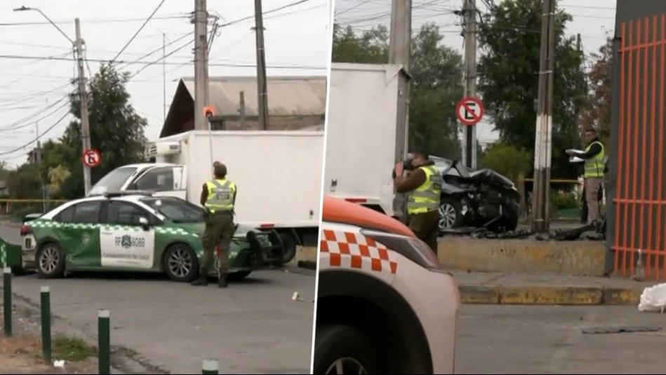 Patrulla de Carabineros choca con camión en Lo Prado: Persecución a motochorro empezó en Estación Central