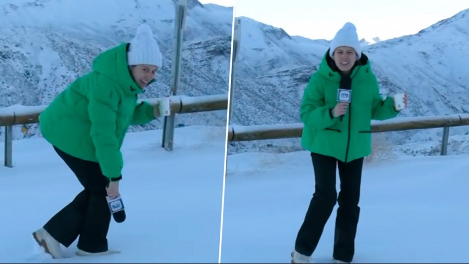 De la escuela de Mario Hugo de 31 Minutos: Darynka Marcic saca risas al 'entrevistar' a la nieve en Farellones