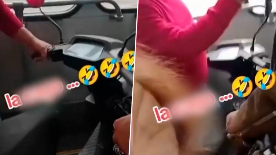 Indignación por video que muestra a hombre que subió con su moto a bus Red: Pasajeros lo increparon