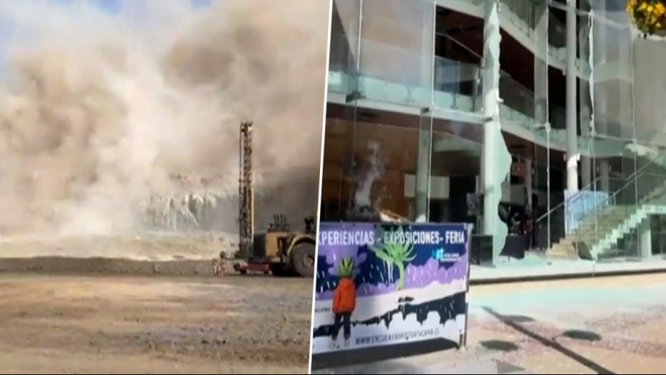 Desprendimiento de tierra en faenas mineras y vidrios rotos: Impactantes imágenes de fuerte sismo en el norte