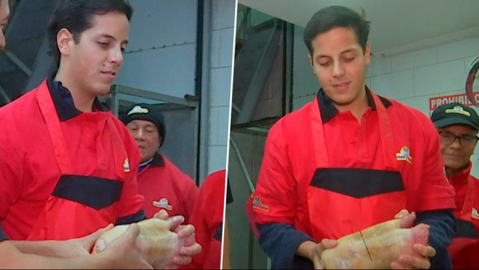 Máximo Menem Bolocco mostró sus habilidades como carnicero en La Vega: Así sorprendió a Tita Ureta