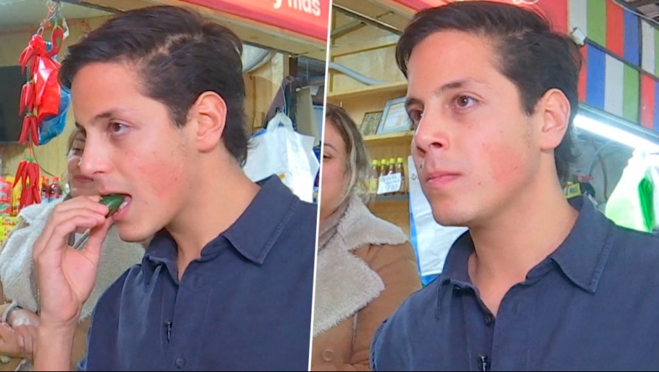 'Este es súper picante': Máximo Menem Bolocco sufre probando el ají más fuerte de La Vega en De Paseo