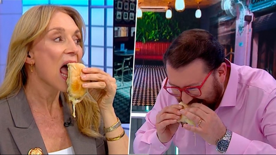 Se 'zamparon' sándwich en vivo: Así disfrutaron Karen Doggenweiler y Luis Ugalde del Día del Barros Luco