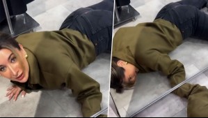 Terminó tirada en el piso: Camila Andrade vive particular y divertida situación en un mall capitalino