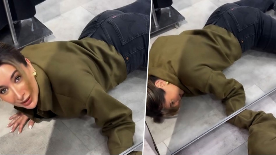 Terminó tirada en el piso: Camila Andrade vive particular y divertida situación en un mall capitalino