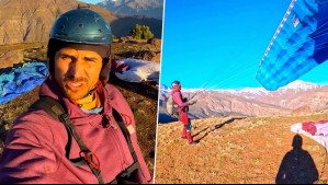 "Zafé": Pangal Andrade vive complejo aterrizaje tras lanzarse en parapente desde una colina