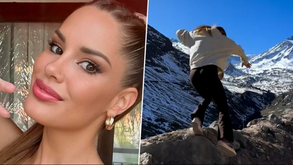 De la cima al suelo: Gala Caldirola tropieza y sufre chascarro en su visita a termas en San José de Maipo