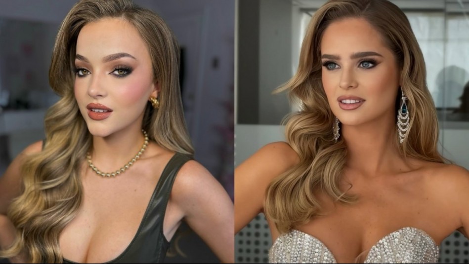 El satinado es tendencia en el Miss Universo Chile: Antonia Casanova e Inna Moll brillan en rojo y azul