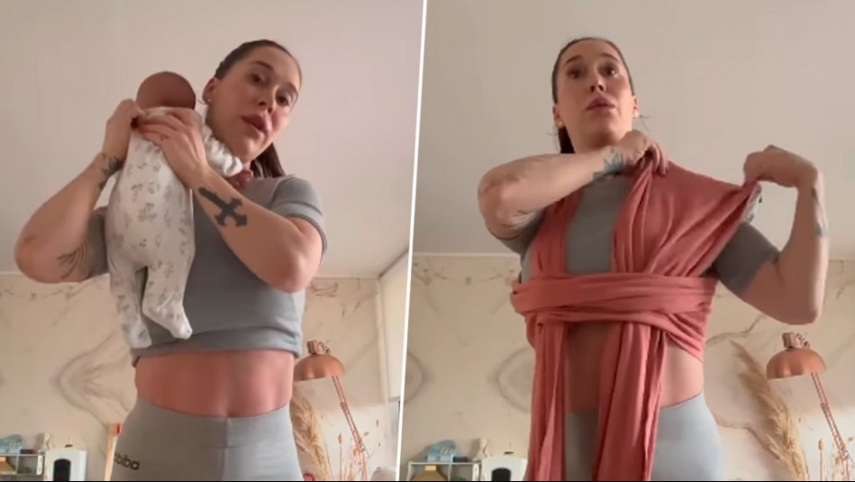Rápida y eficaz: Vale Roth enseña una sencilla forma para cargar a su bebé con un fular