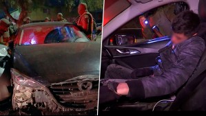 Chocó en auto robado y fue abandonado por su compañero: Así fue la detención de delincuente en La Granja