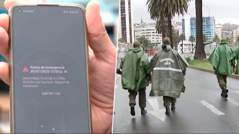 Evacuación por alerta de tsunami en la región de Valparaíso: Se estima llegada de olas a las 15:00 horas