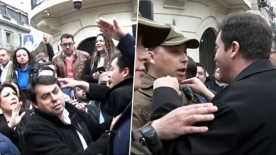 Casi a los golpes: La tensa discusión entre partidarios de ME-O y Parisi por ocupar tarima afuera del Servel
