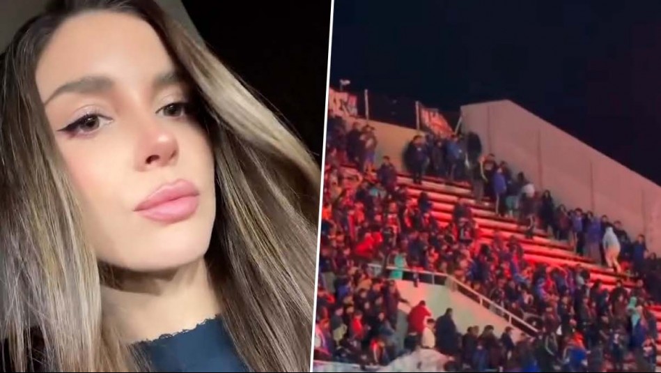 Luego pidió disculpas: Cata Vallejos mostró en vivo enfrentamientos durante partido de la U vs Independiente