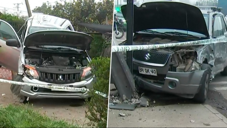 Camioneta termina incrustada en la reja de casa en Renca: Dueño de vivienda salva de milagro
