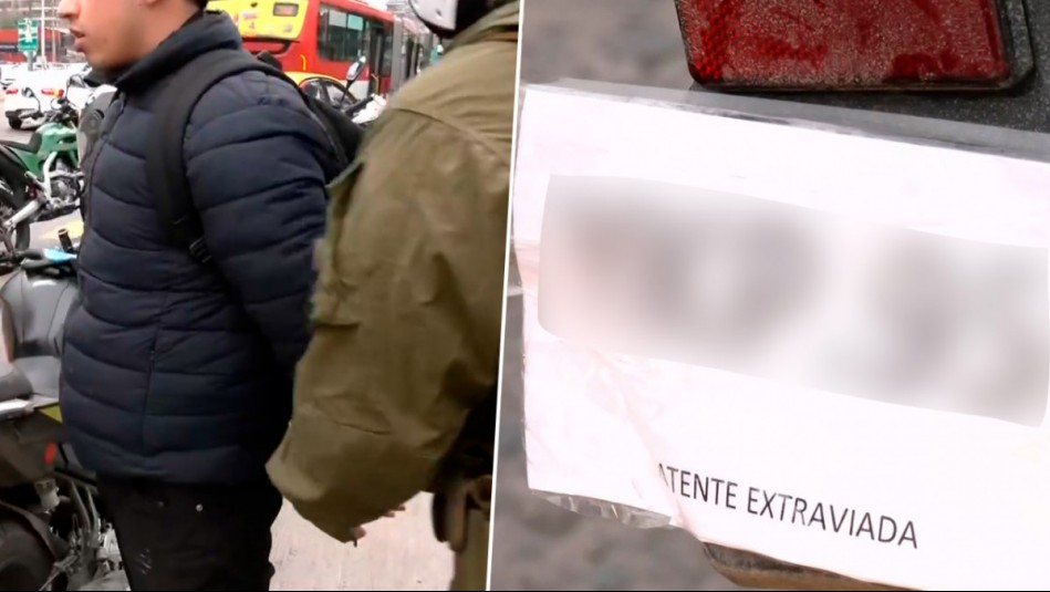 De papel y pegada atrás: Fiscalización en Ñuñoa descubre a motociclista extranjero con insólita patente falsa