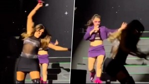 Catherine Fulop sufre estrepitosa caída durante show en vivo: "Por suerte estoy viva"
